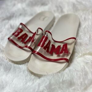 Bama Women’s Red and White Slide Slip Ons Sandals